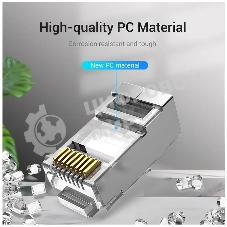 Коннектор Vention IDFR0-50 RJ45 (8p8c), FTP, cat. 6A, под витую пару, экранированный (50шт.)