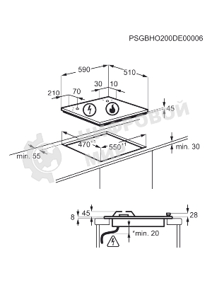 Газовая варочная панель Electrolux KGG6407K черный