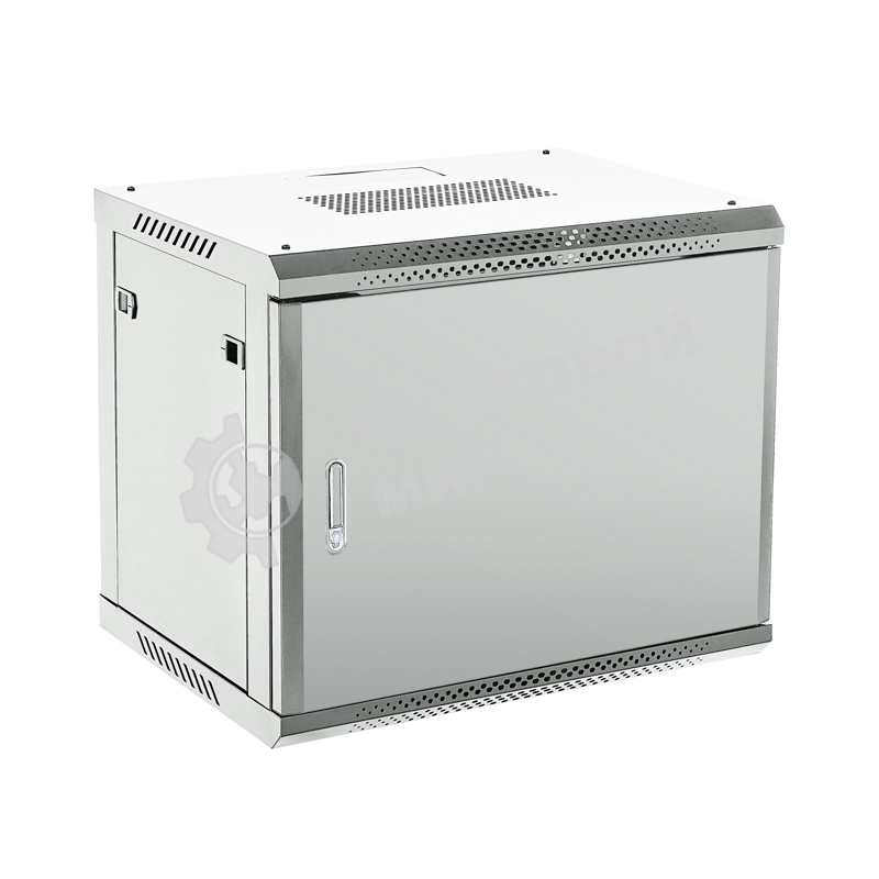 Шкаф коммутационный Rexant настенный 9U 600x600 мм пер. дв. металл серый