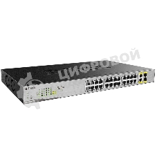 Коммутатор неуправляемый D-Link DGS-1026MP/A1A с 24 портами 10/100/1000Base-T, 2 комбо-портами 100/1000Base-T/SFP и функцией энергосбережения (24 порта с поддержкой PoE 802.3af/at (30 Вт))