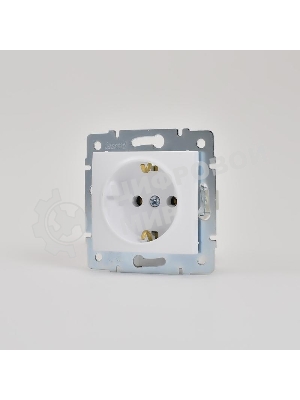 Механизм розетки 1-м СП KARINA термопласт с заземл. бел. LEZARD 707-0288-122B