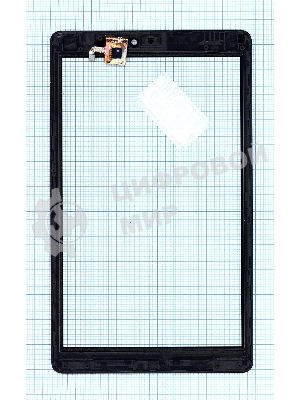 Сенсорное стекло (тачскрин) для Irbis TZ84, черное с рамкой