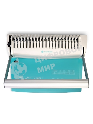 Переплетчик ГЕЛЕОС БП-16 бирюзово-белый на пластиковую пружину, А4, ручная перфорация 16 листов, переплет макс до 500 л., глубина перфорации 2-3-4-5 мм