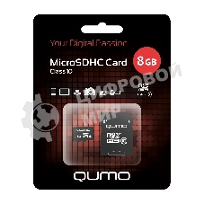 Флеш карта QUMO QM8GMICSDHC10 8Gb MicroSDHC Class 10, SD adapter