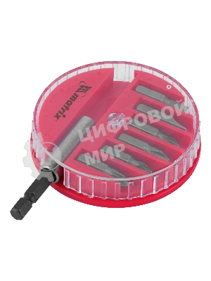 Набор бит Matrix, магнитный адаптер для бит, сталь 45Х, 7 предм., в пласт. закрытом боксе