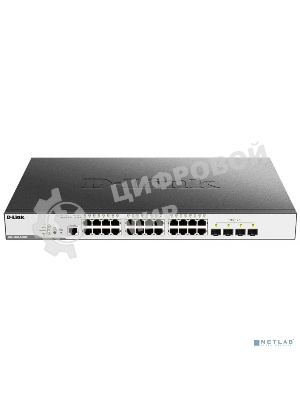 Коммутатор D-Link Switch DGS-3000-28XMP/B1A Управляемый коммутатор 2 уровня с 24 портами 10/100/1000Base-T и 4 портами 10Gbase-X SFP+ (24 порта с подд