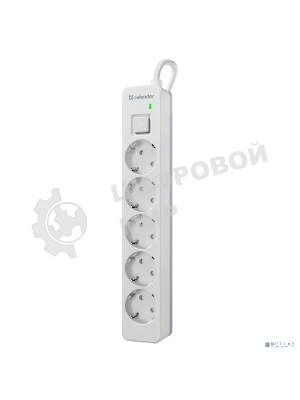 Удлинитель с сетевым фильтром Defender DFS 133, белый, 5 розеток, 3 м.