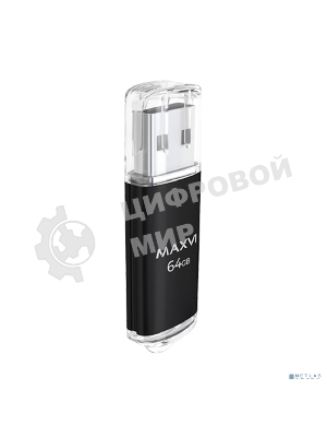 Флешка USB Maxvi MP black (FD64GBUSB20C10MP), 64Gb, USB 2.0, R/W 20/10, черный