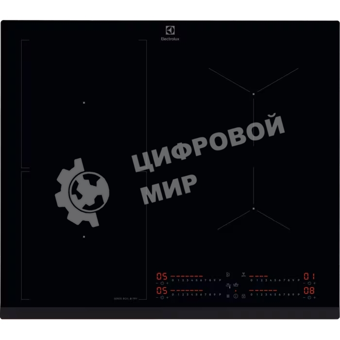 Индукционная варочная панель Electrolux EIS67453, : черный, индивидуальный слайдер для каждой зоны нагрева, 3-хступенчатая индикация остаточного тепла,акустический сигнал (вкл/выкл), Функция 