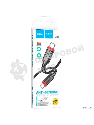 Кабель HOCO X59/PD кабель Type-C-Type-C/1m/3A/60W/черный