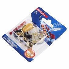 Выключатель Rexant для настенного светильника c проводом и деревянным наконечником, золотой, 1 шт.