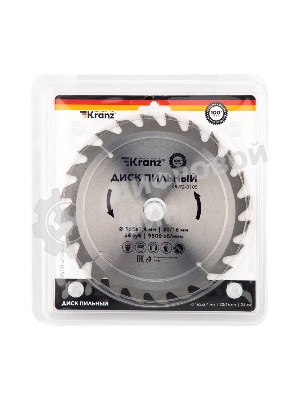 Диск пильный Kranz 165 мм х 24 зуб х 20/16 мм