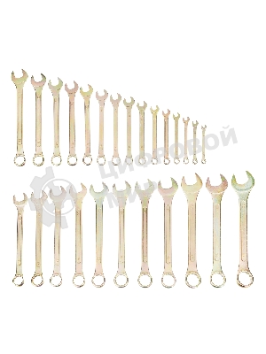 Набор ключей комбинированный Сибртех 6-32 мм, 26 шт, желтый цинк