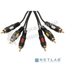 Кабель Rexant Шнур 3RCA Plug - 3RCA Plug1.5М(GOLD)