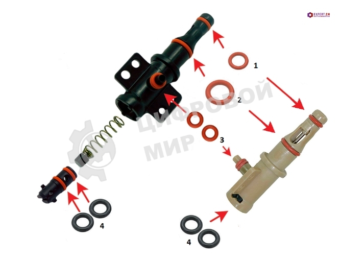 Ремкомплект штуцера подачи воды Philips, Saeco, Gaggia