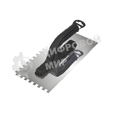 Гладилка нержавеющая Rexant 130х270 мм, зуб 10х10 мм, пластиковая ручка