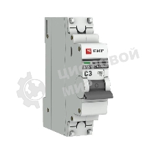 Выключатель автоматический модульный 1п C 3А 4.5кА ВА 47-63 PROxima EKF mcb4763-1-03C-pro