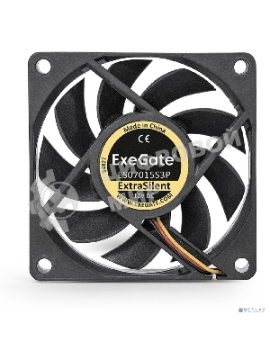 Вентилятор для корпуса ExeGate ExtraSilent ES07015S3P черный, 70 мм, 2000 об/мин, 18 дБ, 3 pin