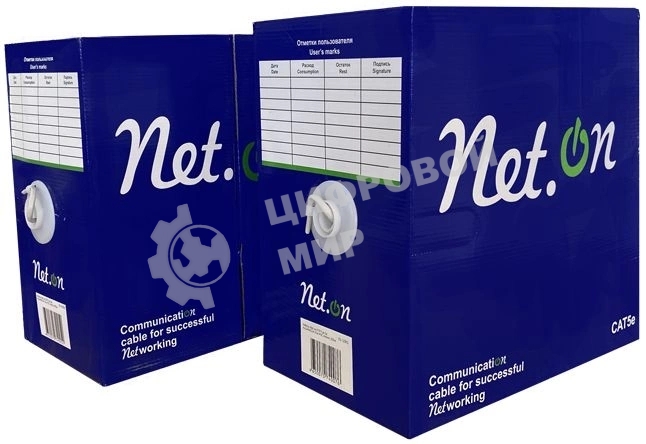 Кабель витая пара U/UTP cat.5e 4х2х24AWG solid CCA PE Out. 305м (м) Net.on 01-0301