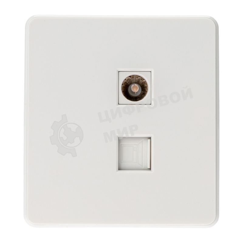 Розетка телевизионная Kranz ROUND компьютерная RJ45 кат6 + TV с/у перламутр