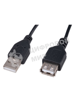 Кабель-удлинитель USB2.0 Гарнизон GCC-USB2-AMAF-3M, AM/AF, медь, 3м, черный, пакет