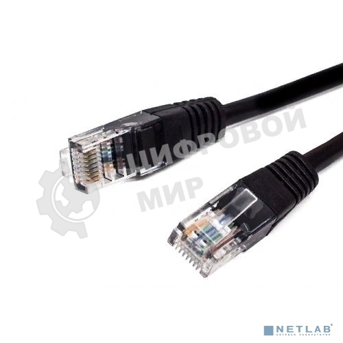 Кабель патч-корд, Filum FL-U5-2M-BK U/UTP 5e cat. 2м, 26AWG(7x0.16 мм), омедненный алюминий (CCA), PVC, чёрный