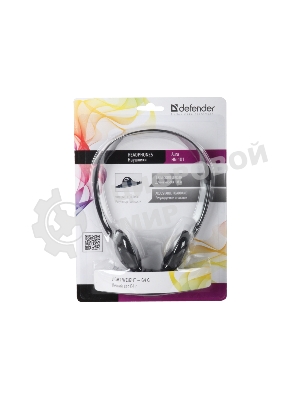 Наушники проводные Defender Aura 101 черный, накладные, 2 x Jack 3.5 мм