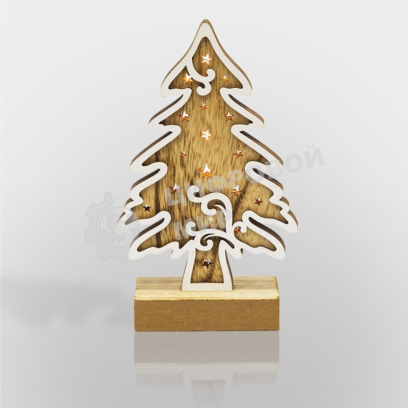 Деревянная фигурка с подсветкой 