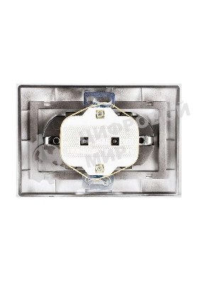 Выключатель 2-кл. 1п СП Мира 10А IP20 с подсветкой со вставкой черный бархат LEZARD 701-4242-112