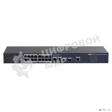 Коммутатор 20-портовый управляемый Dahua DH-SG4020, уровень L2, 18xRJ45 1Gb, 2xRJ45 1Gb uplink, коммутация 56 Гбит/с, MAC-таблица 8K, металл
