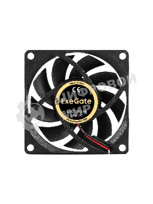 Вентилятор 12В DC ExeGate EX07015H2PM (70x70x15 мм, Hydraulic bearing (гидродинамический), 2pin+Molex, 2500RPM, 23dBA)