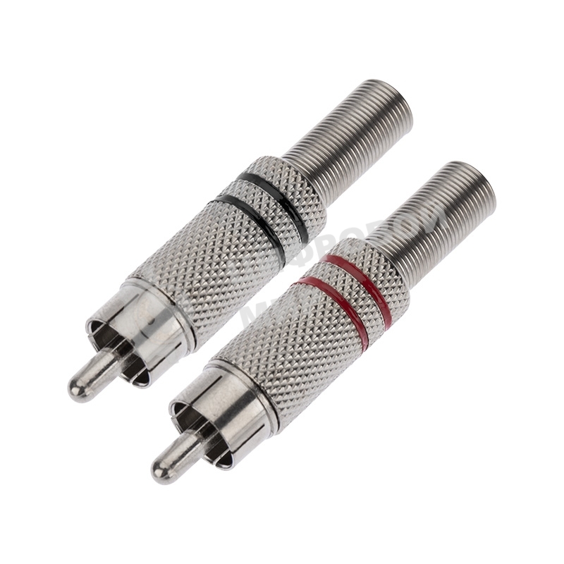 Разъем штекер PROconnect RCA металл пайка ZN черный/красный