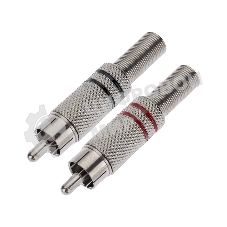 Разъем штекер PROconnect RCA металл пайка ZN черный/красный