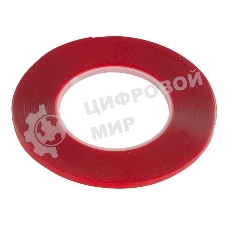 Скотч двусторонний прозрачный 3M 865377 с красной защитной лентой толщина 1мм, ширина 5мм длина 10м