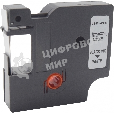 Картридж ленточный Cactus CS-D1-45013 12мм, черный шрифт, белый фон, 7м для DYMO LM 160, 210D, 280, PnP, 420P, 500 TS; Rhino Pro 6000, 5200, 4200