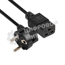 Кабель питания ExeGate Special PC19-3S (Евровилка Schuko->C19, 3*1.5мм2, CCA, черный, 3м)