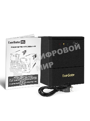 Источник бесперебойного питания ExeGate Power NB-2200.LED.AVR.8C13.USB (2200VA/1300W, LED, AVR, 8*C13, USB, батарея 12V 9Ah - 2 шт., металлический корпус, Black)