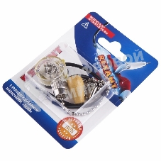 Выключатель Rexant для настенного светильника c проводом и деревянным наконечником, серебряный, 1 шт.