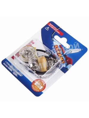 Выключатель Rexant для настенного светильника c проводом и деревянным наконечником, серебряный, 1 шт.