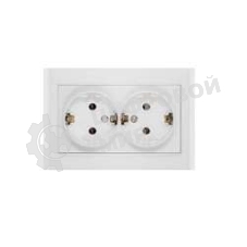 Розетка 2-м СП Бриллиант с заземл. бел. UNIVersal 7947533