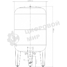 Гидроаккумулятор вертикальный ВП 100 к, комбинированный фланец