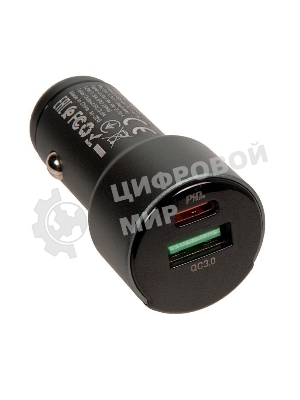 Автомобильная зарядка (от прикуривателя) HOCO Z42, PD20, QC3.0, один порт USB, один порт Type-C, серый