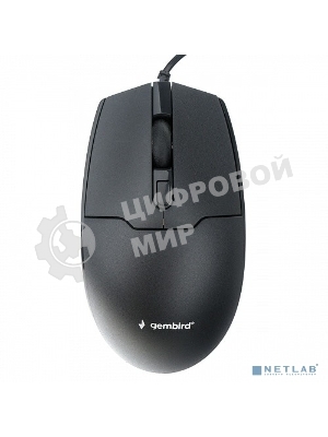 Мышь проводная Gembird MOP-430 черный, 1600 dpi, USB, кнопки - 4