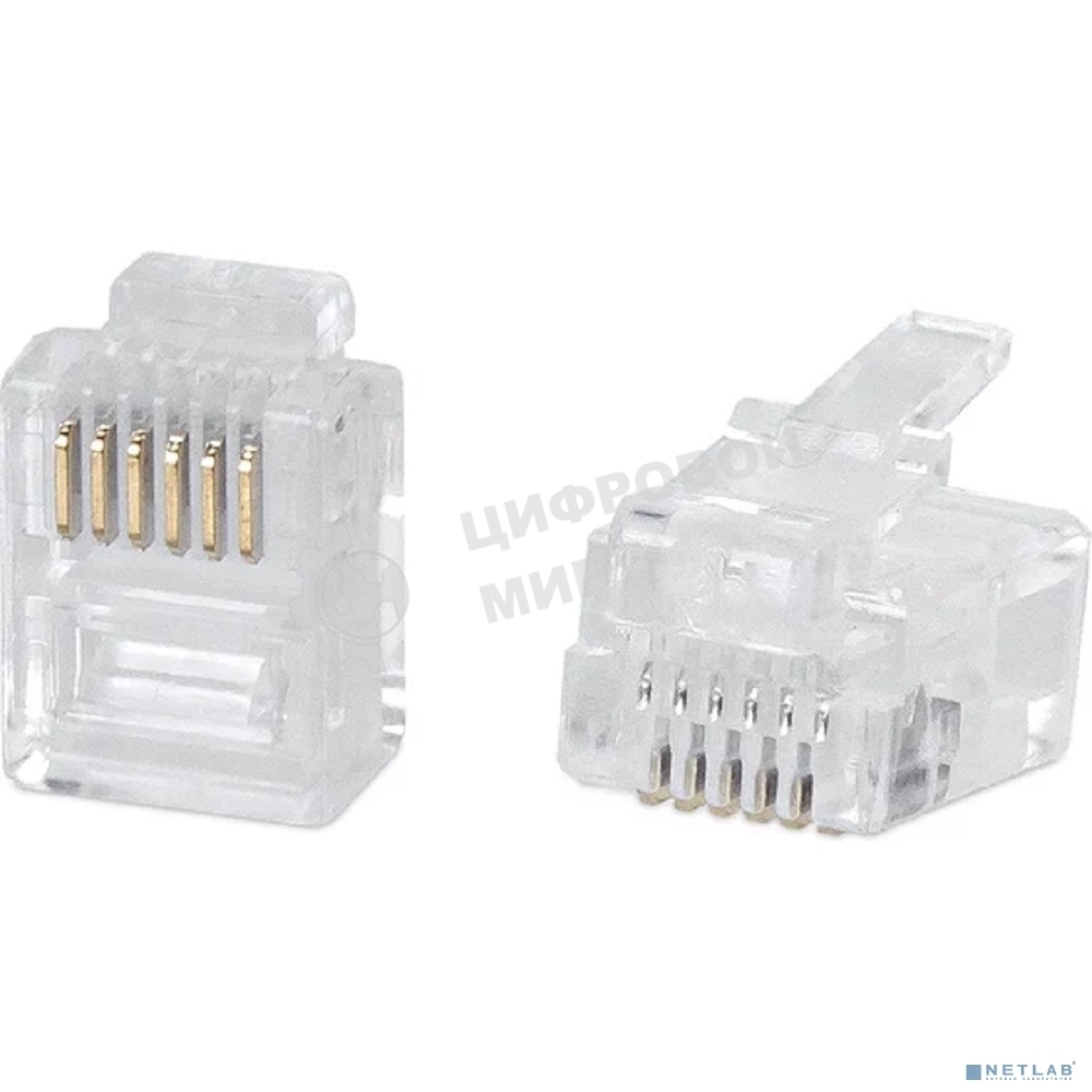 Коннектор Cabeus, RJ12(6p6c), кат. 5, неэкр., цвет: прозрачный