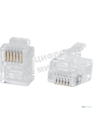 Коннектор Cabeus, RJ12(6p6c), кат. 5, неэкр., цвет: прозрачный
