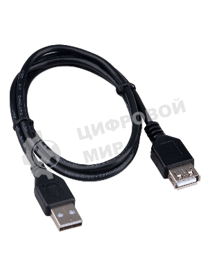 Кабель-удлинитель USB2.0 Cablexpert CCP-USB2-AMAF-1M, AM/AF, медь, двойн.экран, Pro, 1м, черный, пакет