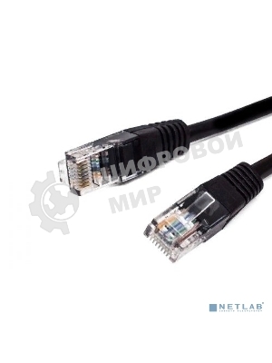Кабель патч-корд, Filum FL-U5-3M-BK U/UTP 5e cat. 3м, 26AWG(7x0.16 мм), омедненный алюминий (CCA), PVC, чёрный