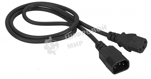 Шнур питания Lanmaster C13-C14, 3х0.75, 220В, 10А, черный, 5 метров
