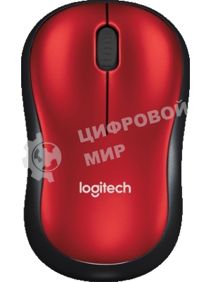 Мышь беспроводная Logitech M185, красный, 1000 dpi, радиоканал, USB, кнопки - 3