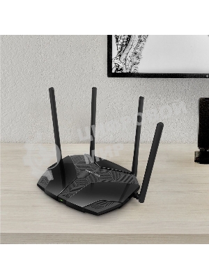 Роутер Mercusys MR70X AX1800 Dual-Band WiFi 6 Router, 574 Mbps at 2.4 GHz + 1201 Mbps at 5 GHz,4× Fixed External Antennas, 3× Gigabit LAN Ports, 1× Gigabit WAN Port, 1024-QAM, OFDMA, Router/Access Point Mode, MU-MIMO, WPA3, TWT, BSS Color